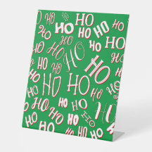 HO HO HO Kerst tekst patroon wit groen rood