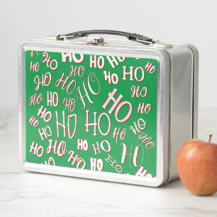 HO HO HO Kerst tekstpatroon wit groen rood