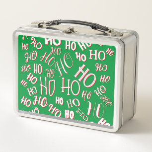 HO HO HO Kerst tekstpatroon wit groen rood