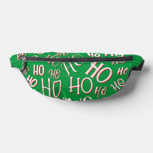 HO HO HO Kerst tekstpatroon wit groen rood Heuptasje