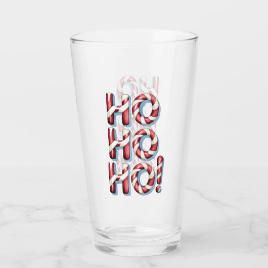 Ho Ho Ho! Kerst typografie Glas (Voorkant)