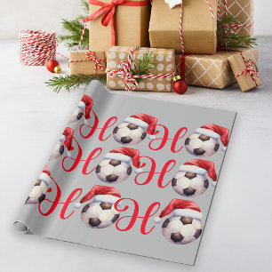 Ho Ho Ho Kerst Voetbal Cadeaupapier