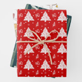 Ho ho ho kerstbomen en paddenstoelenpatroon Schatt Inpakpapier Vel (In situ)