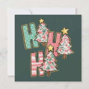 Ho Ho Ho Kerstboom Feestelijke Bomen Coquette Feestdagenkaart