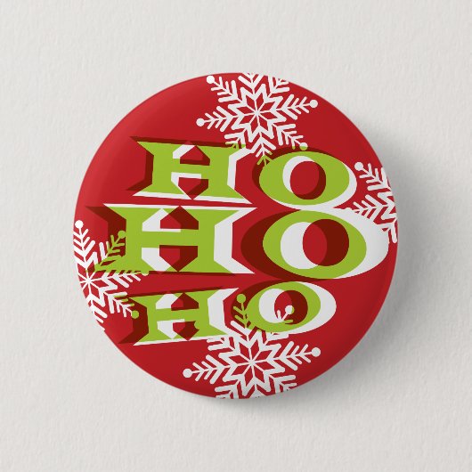 Ho Ho Ho kerstButton Ronde Button 5,7 Cm (Voorkant)