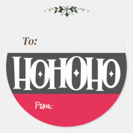 Ho Ho Ho Kerstcadeau Label Ronde Sticker