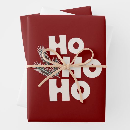 Ho Ho Ho Kerstcadeaus Seizoensgebonden Inpakpapier Vel (In situ)