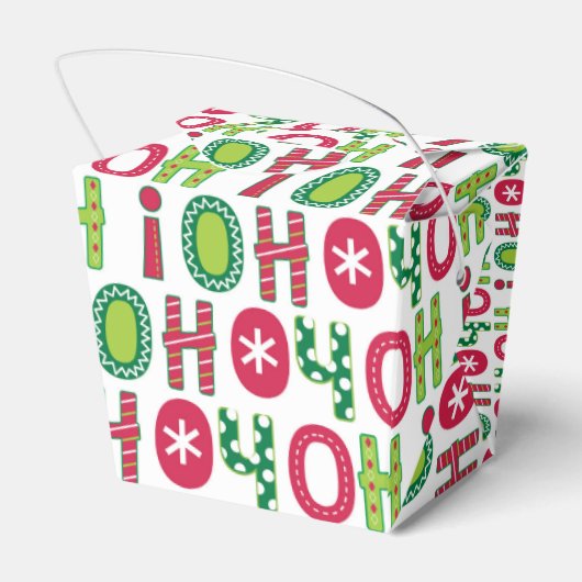 Ho Ho Ho Kerstfeest Fun Modern Red Green Pattern Bedankdoosjes (Achterkant)