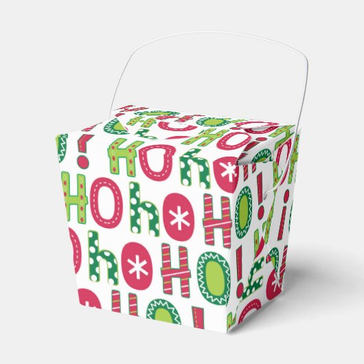 Ho Ho Ho Kerstfeest Fun Modern Red Green Pattern Bedankdoosjes (Voorkant Zijde)