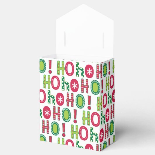 Ho Ho Ho Kerstfeest Fun Modern Red Green Pattern Bedankdoosjes (Geopend)