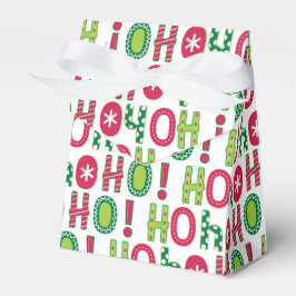 Ho Ho Ho Kerstfeest Fun Modern Red Green Pattern Bedankdoosjes