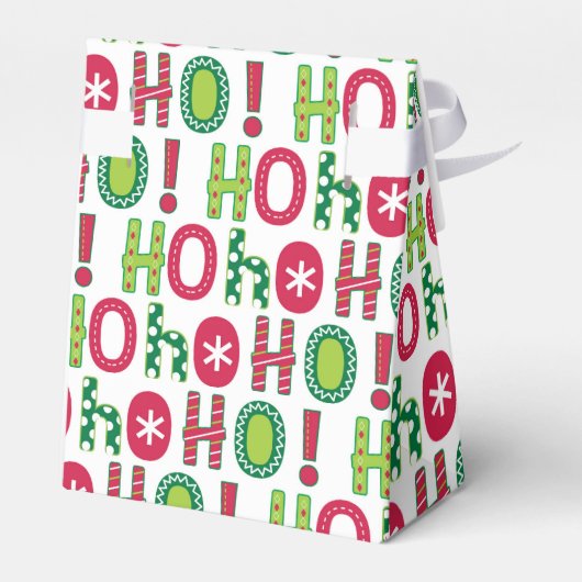 Ho Ho Ho Kerstfeest Fun Modern Red Green Pattern Bedankdoosjes (Achterkant)