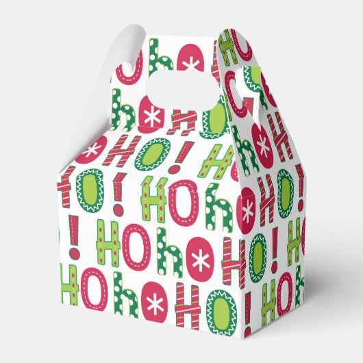 Ho Ho Ho Kerstfeest Fun Modern Red Green Pattern Bedankdoosjes (Achterkant)