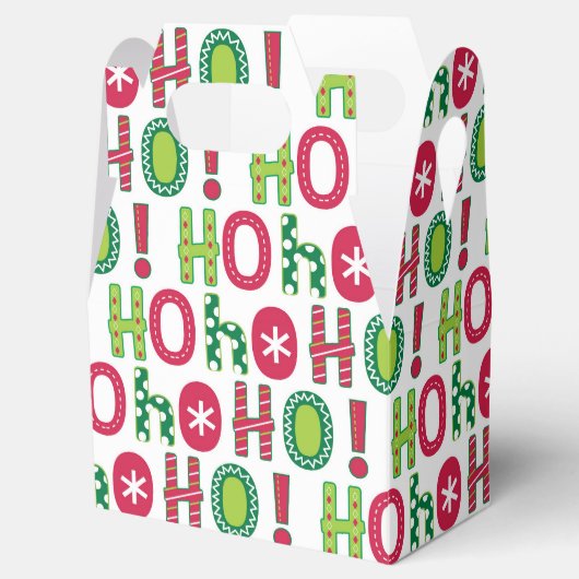 Ho Ho Ho Kerstfeest Fun Modern Red Green Pattern Bedankdoosjes (Geopend)