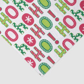 Ho Ho Ho Kerstfeest Fun Modern Red Green Pattern Tissuepapier (Detail)