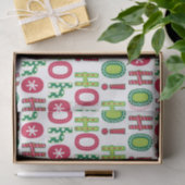 Ho Ho Ho Kerstfeest Fun Modern Red Green Pattern Tissuepapier (Geschenk)