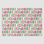 Ho Ho Ho Kerstfeest Fun Modern Red Green Pattern Tissuepapier (Voorkant)
