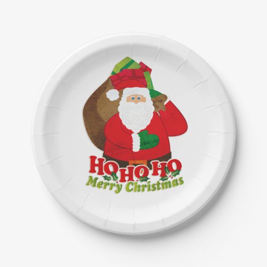Ho ho ho kerstfeest Santa papier bord (Voorkant)