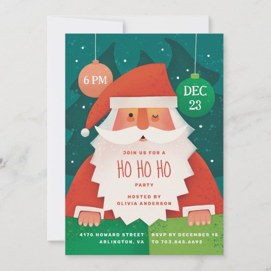 Ho Ho Ho Kerstfeest | Schattigee kerstvakantie Kaart (Voorkant)