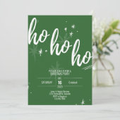 Ho Ho Ho Kerstfeest Uitnodiging Modern Groen (Staand voorkant)