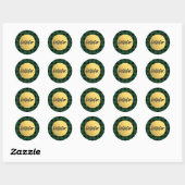HO HO HO Kerstfeestdag Buffalo Pset Gold Foil Ronde Sticker (Vel)
