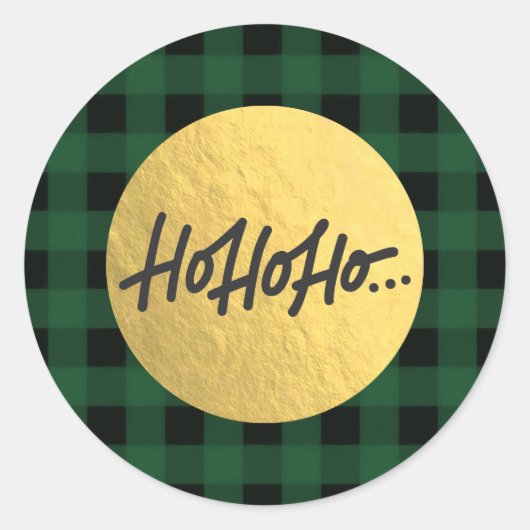 HO HO HO Kerstfeestdag Buffalo Pset Gold Foil Ronde Sticker (Voorkant)