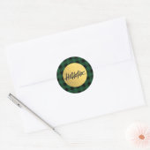 HO HO HO Kerstfeestdag Buffalo Pset Gold Foil Ronde Sticker (Envelop)