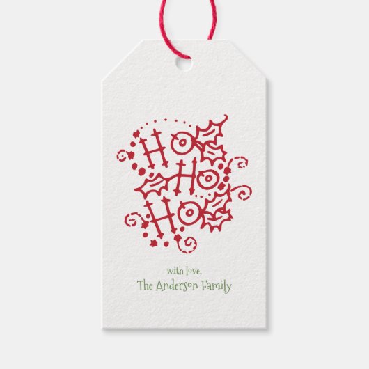 Ho Ho Ho Kerstfeestdag cadeauLabels (Voorkant)