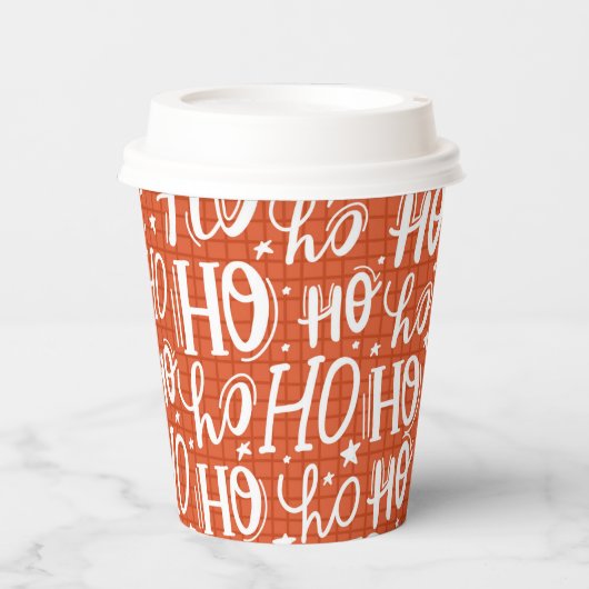 Ho Ho Ho Kerstfeestdag Chic Modern Koffie Papieren Bekers (Voorkant)
