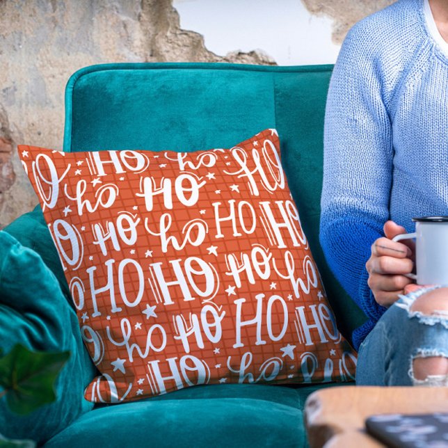 Ho Ho Ho Kerstfeestdag Chic Modern Kussen (Creator heeft geüpload)