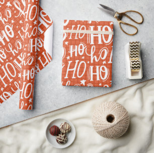 Ho Ho Ho Kerstfeestdag Chic Modern Typografie Cadeaupapier