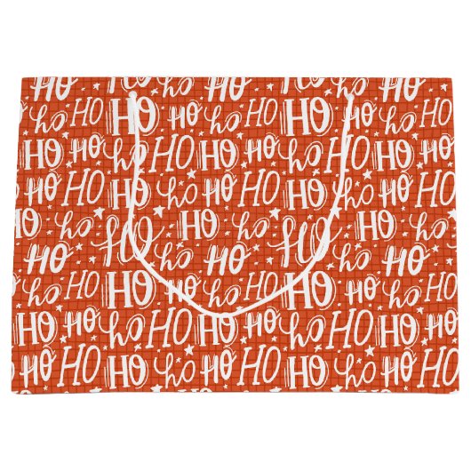 Ho Ho Ho Kerstfeestdag Chic Modern Typografie Groot Cadeauzakje (Voorkant)