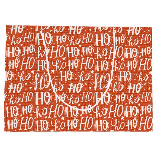 Ho Ho Ho Kerstfeestdag Chic Modern Typografie Groot Cadeauzakje (Achterkant)