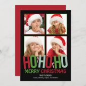 Ho Ho Ho Kerstfeestdag Fotokaarten Feestdagenkaart (Voorkant / Achterkant)