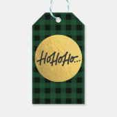 HO HO HO kerstfeestdag groene buffels Cadeaulabel (Achterkant)