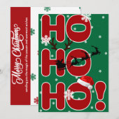 Ho Ho Ho Kerstfeestdag Kaart (Voorkant / Achterkant)