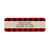 HO HO HO Kerstfeestdag Red Buffalo Pset Kraft Etiket (Voorkant)