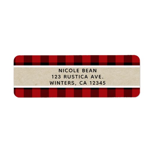 HO HO HO Kerstfeestdag Red Buffalo Pset Kraft Etiket (Voorkant)