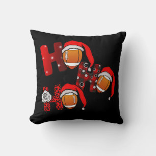 Ho Ho Ho kerstFootball Ball Santa Hat Fun Spo Kussen