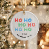 Ho Ho Ho Kerstfoto Keramisch Ornament