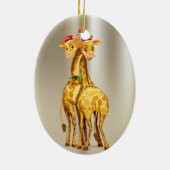 Ho Ho Ho KerstGiraffes Keramisch Ornament (Achterkant)