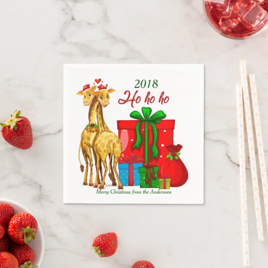 Ho Ho Ho KerstGiraffes Servet (Insitu)