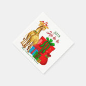 Ho Ho Ho KerstGiraffes Servet (Hoek)