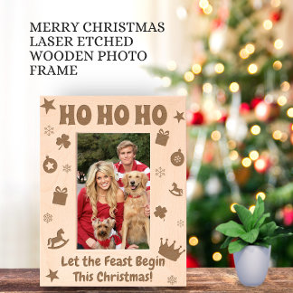 HO HO HO Kerstgroeten Gepersonaliseerd geschenk Gegraveerde Lijstjes