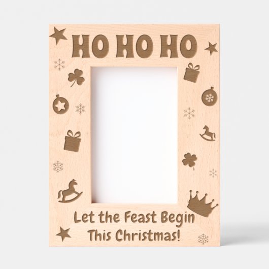 HO HO HO Kerstgroeten Gepersonaliseerd geschenk Gegraveerde Lijstjes (Voorkant)