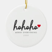 Ho Ho Ho | Kersthart Modern Minimalistisch Keramisch Ornament (Voorkant)