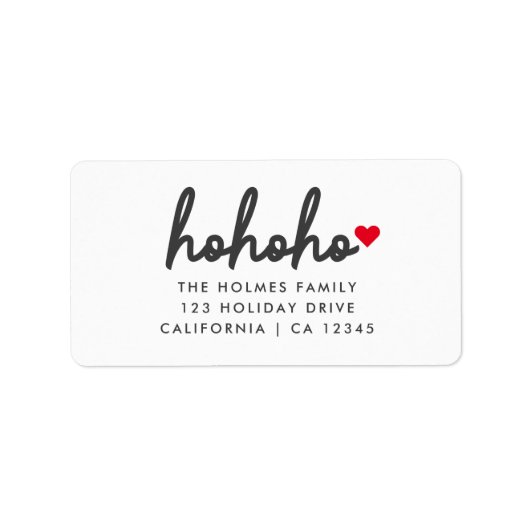 Ho Ho Ho | Kersthartretouradres Etiket (Voorkant)
