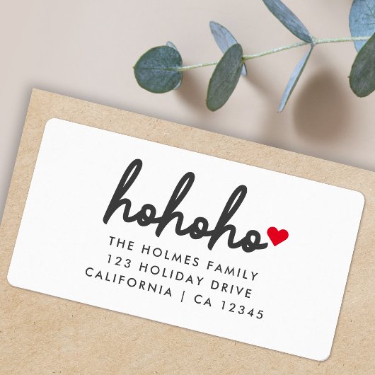 Ho Ho Ho | Kersthartretouradres Etiket