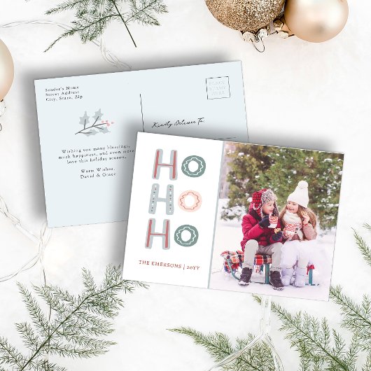 Ho Ho Ho Kerstkaart Briefkaart