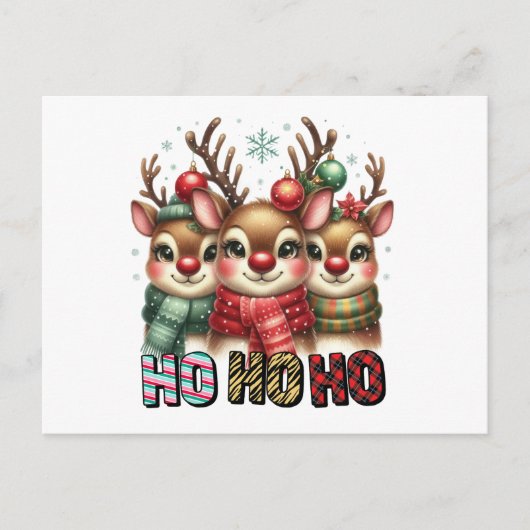 Ho Ho Ho Kerstkaart Briefkaart (Voorkant)